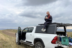 Timber eating lunch.