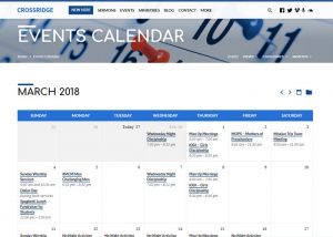 Events Calendar at CrossRidge Church